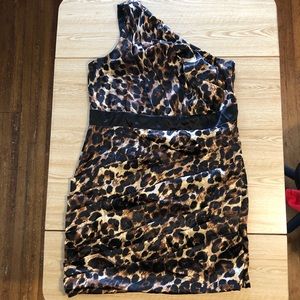 One Shouldered Animal Print Burlesque Dancer Dress